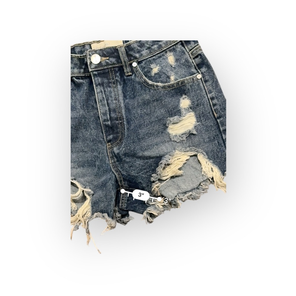 NWT ban.jara Women’s Super High Rise Loose Fit Denim Shorts Size 7/27 Distressed - Picture 8 of 8
